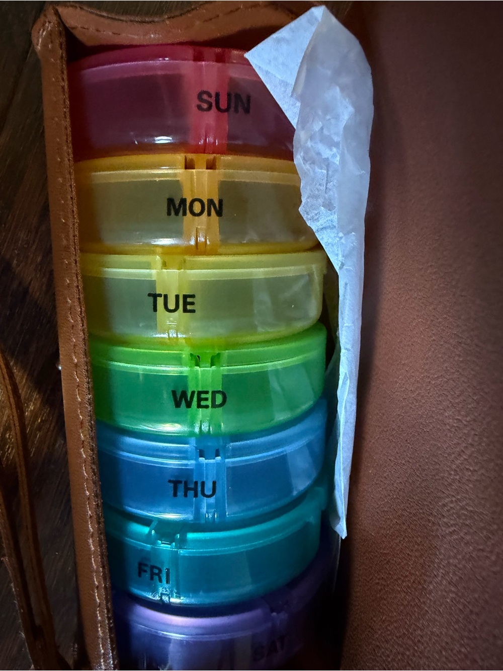 Weekly Pill Organizer Stack - Rainbow Colors, Never Used